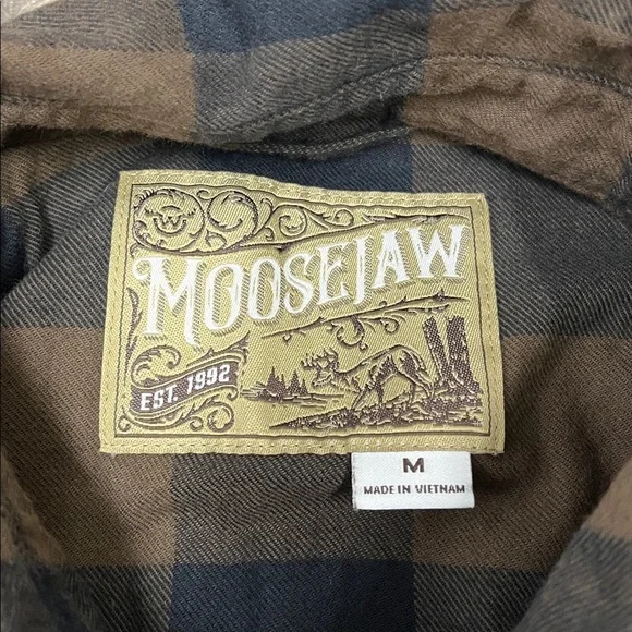 Moosejaw Men's Brown and Black Plaid Shirt Size Medium - Picture 3 of 5